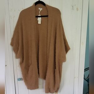 Aerie Eyelash Drop Shoulder Shortsleeve Soft Open Front Cardigan Sweater